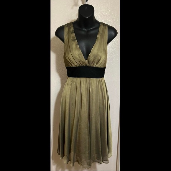 Forever 21 Olive Backless Dress with Black Waistband - Picture 1 of 6